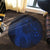Hawaiian Map Heart Hula Girl Hibiscus Blue Polynesian Round Carpet - AH - Polynesian Pride