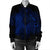 Hawaiian Map Heart Hula Girl Hibiscus Blue Polynesian Bomber Jacket - AH - Polynesian Pride