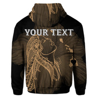 Custom Hawaiian Map Heart Hula Girl Hibiscus Gold Polynesian Hoodie - Polynesian Pride