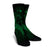 Hawaiian Map Heart Hula Girl Hibiscus Green Polynesian Crew Socks - AH - Polynesian Pride