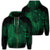 Hawaiian Map Heart Hula Girl Hibiscus Green Polynesian Zip Hoodie Unisex Art - Polynesian Pride