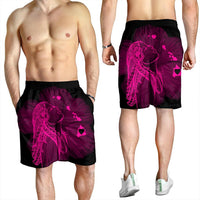 Hawaiian Map Heart Hula Girl Hibiscus Pink Polynesian Men's Shorts - AH - Polynesian Pride