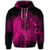Hawaiian Map Heart Hula Girl Hibiscus Pink Polynesian Zip Hoodie - Polynesian Pride