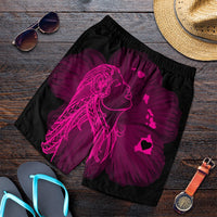 Hawaiian Map Heart Hula Girl Hibiscus Pink Polynesian Men's Shorts - AH Art - Polynesian Pride