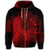 Hawaiian Map Heart Hula Girl Hibiscus Red Polynesian Zip Hoodie - Polynesian Pride