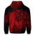 Hawaiian Map Heart Hula Girl Hibiscus Red Polynesian Zip Hoodie - Polynesian Pride