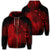 Hawaiian Map Heart Hula Girl Hibiscus Red Polynesian Zip Hoodie Unisex Art - Polynesian Pride