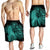 Hawaiian Map Heart Hula Girl Hibiscus Turquoise Polynesian Men's Shorts - AH - Polynesian Pride