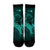 Hawaiian Map Heart Hula Girl Hibiscus Turquoise Polynesian Crew Socks - AH - Polynesian Pride