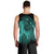 Hawaiian Map Heart Hula Girl Hibiscus Turquoise Polynesian Tank Top - AH - Polynesian Pride