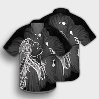 Hawaiian Map Heart Hula Girl Hibiscus White Polynesian Hawaiian Shirt - AH - Polynesian Pride