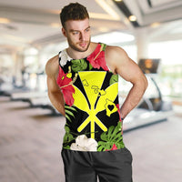 Hawaiian Map Heart Kanaka Hibiscus Polynesian Tank Top - AH - Polynesian Pride