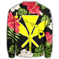 Hawaiian Map Heart Kanaka Hibiscus Polynesian Sweatshirt - AH - Polynesian Pride