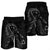 Hawaiian Map Heart Ribbon Cancer Hibiscus Gray Polynesian Men's Shorts - AH - Polynesian Pride