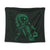 Hawaiian Map Heart Ribbon Cancer Hibiscus Green Polynesian Tapestry - AH Wall Tapestry Black - Polynesian Pride