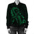Hawaiian Map Heart Ribbon Cancer Hibiscus Green Polynesian Bomber Jacket - AH - Polynesian Pride