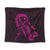 Hawaiian Map Heart Ribbon Cancer Hibiscus Pink Polynesian Tapestry - AH Wall Tapestry Black - Polynesian Pride