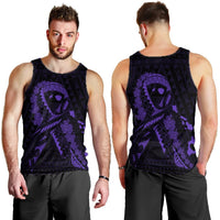Hawaiian Map Heart Ribbon Cancer Hibiscus Purple Polynesian Tank Top - AH - Polynesian Pride