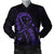 Hawaiian Map Heart Ribbon Cancer Hibiscus Purple Polynesian Bomber Jacket - AH Black Unisex - Polynesian Pride