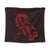 Hawaiian Map Heart Ribbon Cancer Hibiscus Red Polynesian Tapestry - AH Wall Tapestry Black - Polynesian Pride