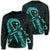 Hawaiian Map Heart Ribbon Cancer Hibiscus Turquoise Polynesian Sweatshirt - AH Unisex Black - Polynesian Pride