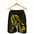 Hawaiian Map Heart Ribbon Cancer Hibiscus Yellow Polynesian Men's Shorts - AH - Polynesian Pride