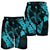 Hawaiian Map Hibiscus Turtle Fish Hook Polynesian Men's Shorts Blue - AH - Polynesian Pride