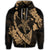 Hawaiian Map Hibiscus Turtle Fish Hook Polynesian Zip Hoodie Gold - Polynesian Pride