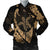 Hawaiian Map Hibiscus Turtle Fish Hook Polynesian Bomber Jacket Gold - AH Black Unisex - Polynesian Pride