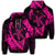 Hawaiian Map Hibiscus Turtle Fish Hook Polynesian Zip Hoodie Pink Unisex Art - Polynesian Pride