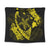 Hawaiian Map Hibiscus Turtle Fish Hook Polynesian Tapestry Yellow - AH Wall Tapestry Black - Polynesian Pride