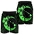 Hawaiian Map Hibiscus Turtle Polynesian Moon Men's Shorts Green - AH - Polynesian Pride
