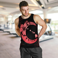 Hawaiian Map Hibiscus Turtle Polynesian Moon Tank Top Red - AH - Polynesian Pride