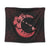 Hawaiian Map Hibiscus Turtle Polynesian Moon Tapestry Red - AH Wall Tapestry Black - Polynesian Pride