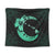 Hawaiian Map Hibiscus Turtle Polynesian Moon Tapestry Turquoise - AH Wall Tapestry Black - Polynesian Pride