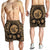 Hawaiian Map Honu Hibiscus Tropic Gold Polynesian Men's Shorts - AH - Polynesian Pride