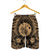 Hawaiian Map Honu Hibiscus Tropic Gold Polynesian Men's Shorts - AH - Polynesian Pride