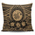 Hawaiian Map Honu Hibiscus Tropic Gold Polynesian Pillow Covers - AH Pillow Covers Black - Polynesian Pride
