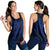 Hawaiian Map Hula Girl Hibiscus Kanaka Polynesian Racerback Tank - Blue - AH Black - Polynesian Pride