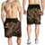 Hawaiian Map Hula Girl Hibiscus Kanaka Polynesian Men's Shorts - Gold - AH - Polynesian Pride