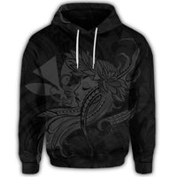 Hawaiian Map Hula Girl Hibiscus Kanaka Polynesian Hoodie Gray - Polynesian Pride