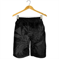 Hawaiian Map Hula Girl Hibiscus Kanaka Polynesian Men's Shorts - Gray - AH - Polynesian Pride