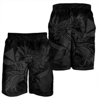 Hawaiian Map Hula Girl Hibiscus Kanaka Polynesian Men's Shorts - Gray - AH - Polynesian Pride