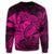 Hawaiian Map Hula Girl Hibiscus Kanaka Polynesian Sweatshirt - Pink - AH - Polynesian Pride