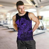 Hawaiian Map Hula Girl Hibiscus Kanaka Polynesian Tank Top - Purple - AH - Polynesian Pride