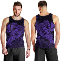 Hawaiian Map Hula Girl Hibiscus Kanaka Polynesian Tank Top - Purple - AH - Polynesian Pride