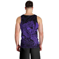 Hawaiian Map Hula Girl Hibiscus Kanaka Polynesian Tank Top - Purple - AH - Polynesian Pride