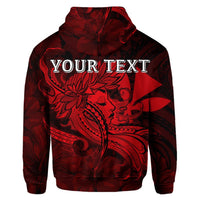Custom Hawaiian Map Hula Girl Hibiscus Kanaka Polynesian Hoodie Red - Polynesian Pride