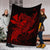 Hawaiian Map Hula Girl Hibiscus Kanaka Polynesian Premium Blankets - Red - AH - Polynesian Pride