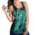 Hawaiian Map Hula Girl Hibiscus Kanaka Polynesian Racerback Tank - Turquoise - AH - Polynesian Pride